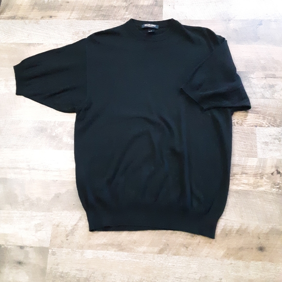 Murano Sweaters - Murano Italia Modal Mix Black Short Sleeved Crewneck Sweater Women's Large